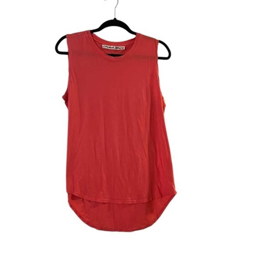 MICHAEL STARS Coral Orange Sleeveless High-Low Tank Top / Muscle Tee, One Size